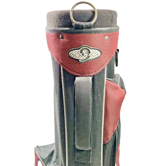 Outward 9 Golf Club Carrying/Stand Bag Red & Black with Handle & Zipper Pockets - Picture 3 of 11